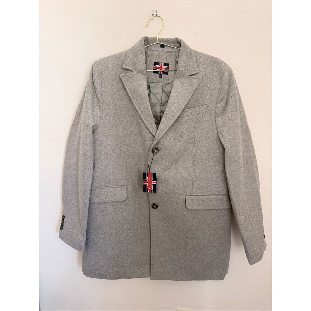 Soul Of London solid men's minimalist old money peacoat size 44R NWT